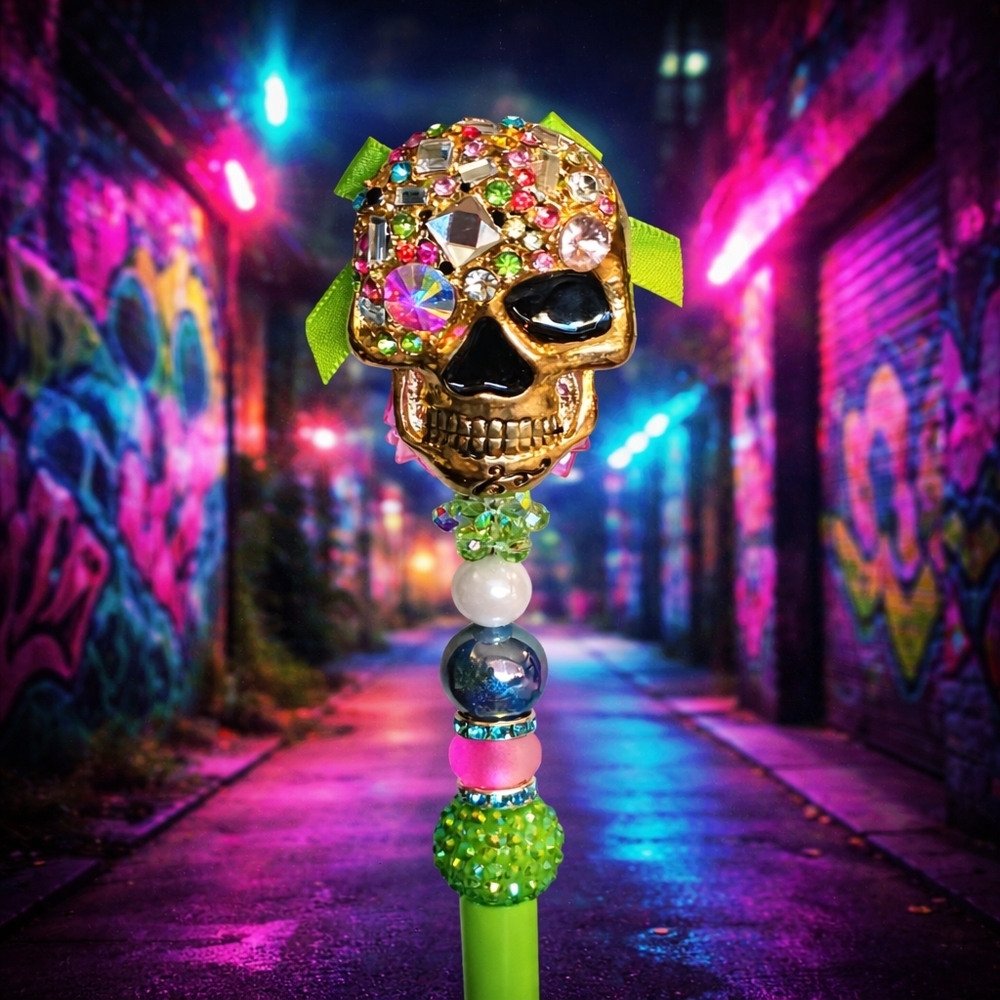 Beaded Pen "Bad To The Bone"